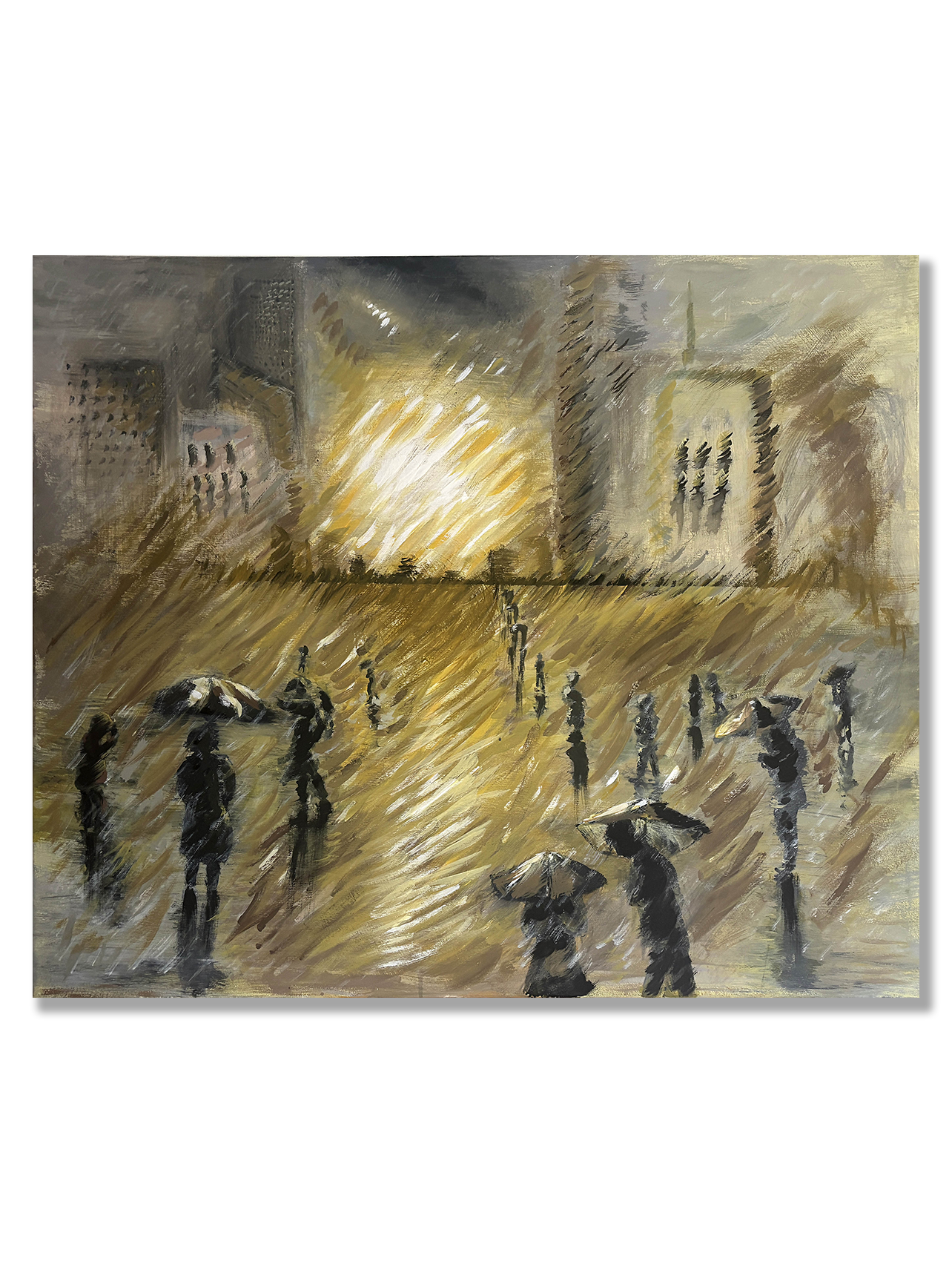 "Průtrž" - originální malba na plátně 120x100 cm