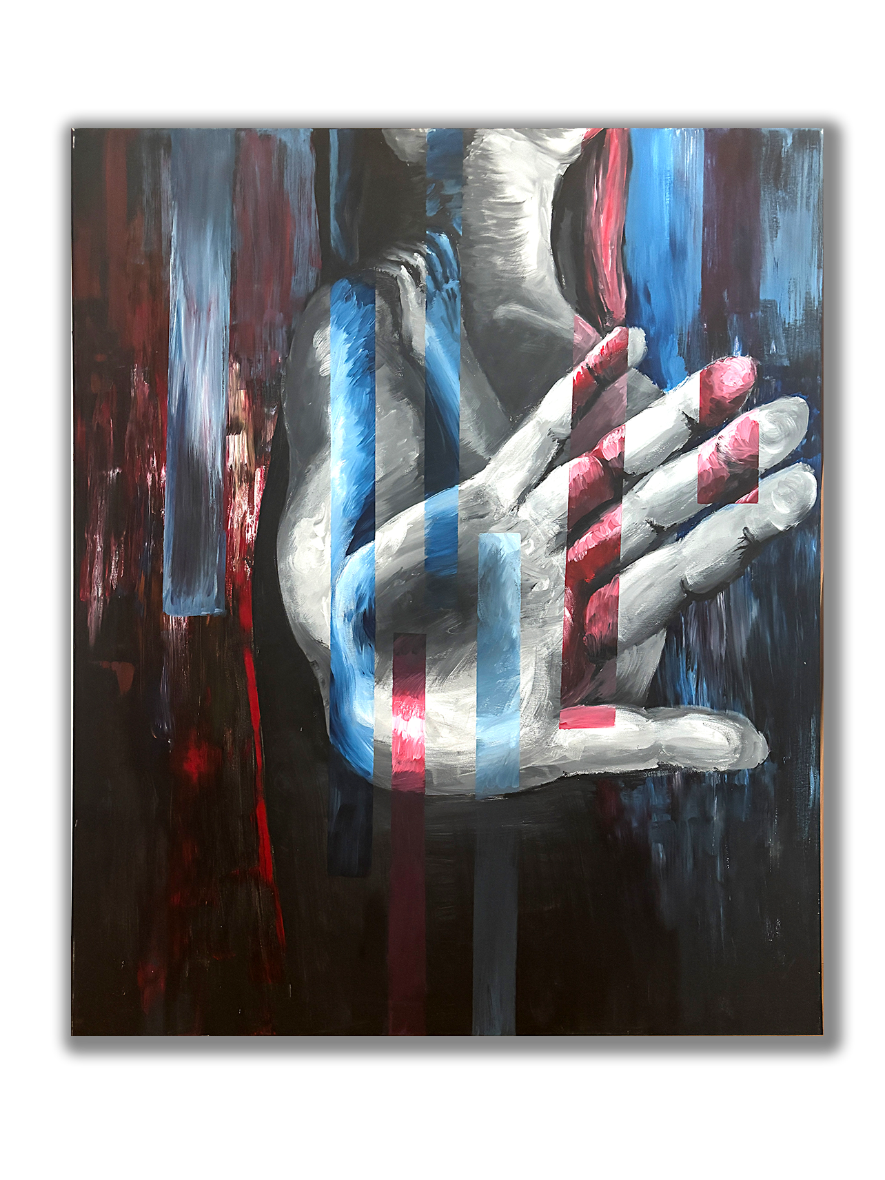 Vertikály - originální malba na plátně 100×120 cm