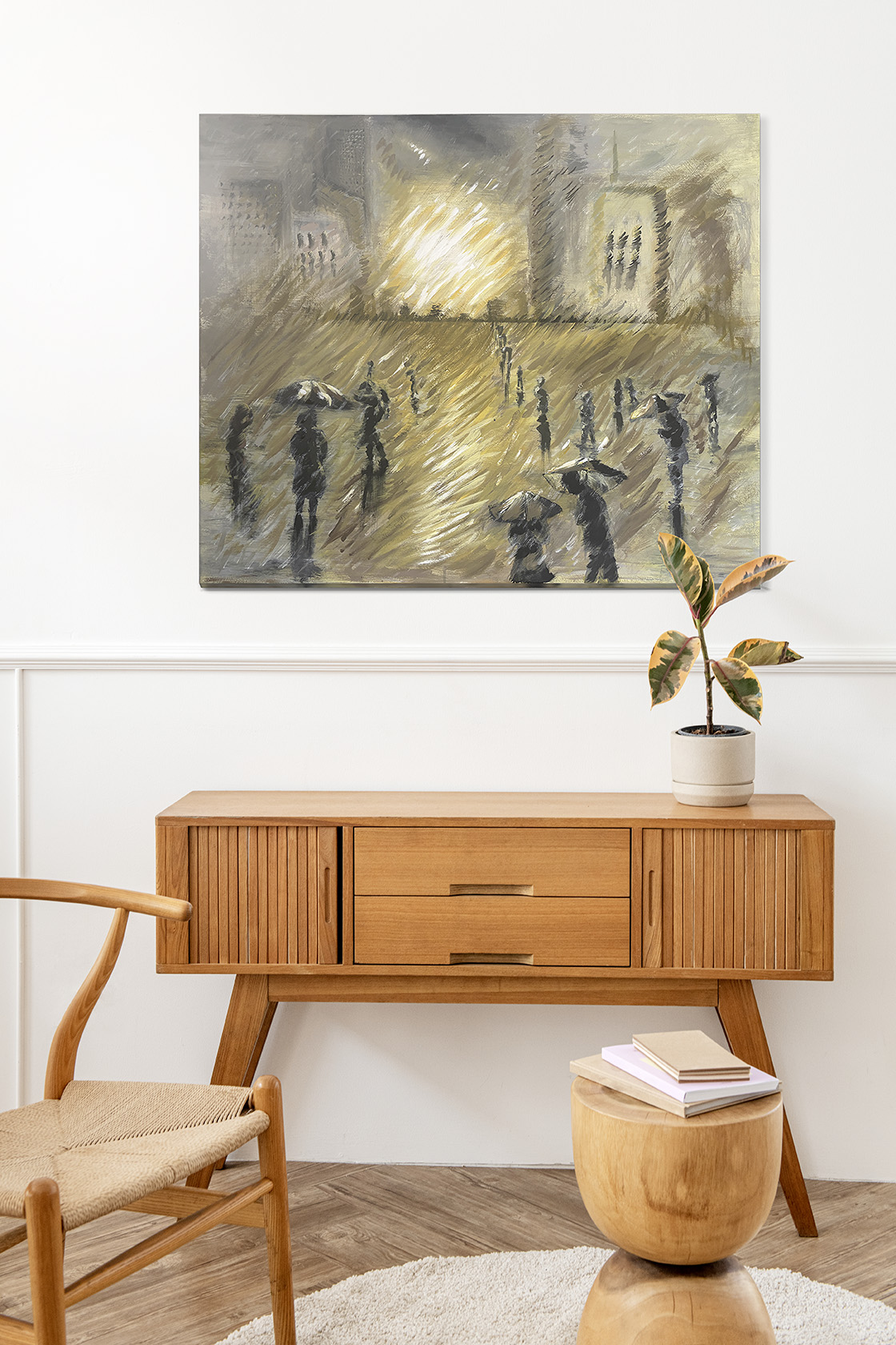 "Průtrž" - originální malba na plátně 120x100 cm