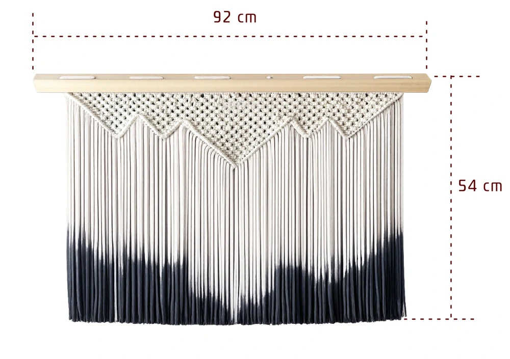 Macramé dekorace na zeď 92×54 cm