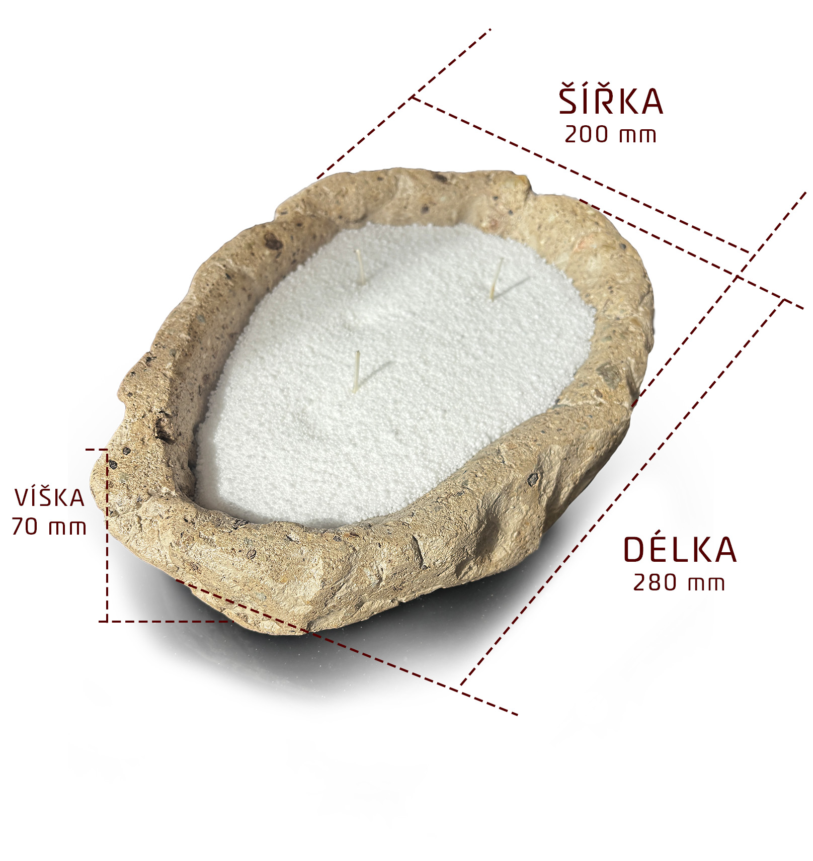 Sypaná svíčka v míse